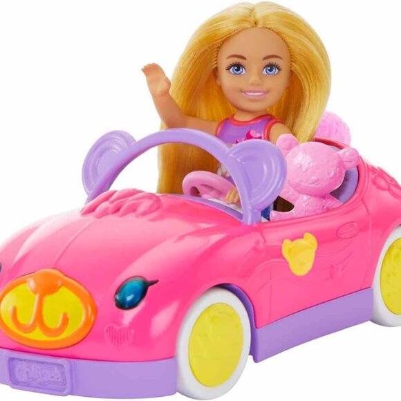Barbie Chelsea Doll & Toy Car Set with Bear Themed Convertible & Teddy Bear - Picture 3 of 6